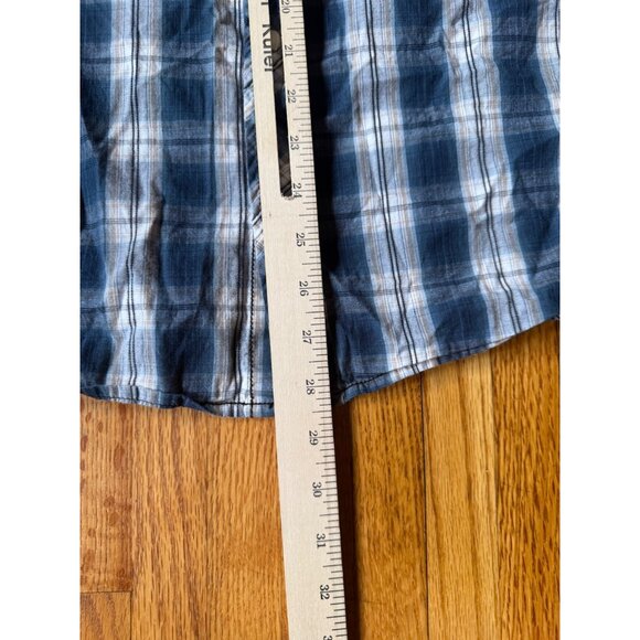 Supply Company Shirt Large Men Pearl Snap Button Down Blue Plaid Western - Picture 8 of 10